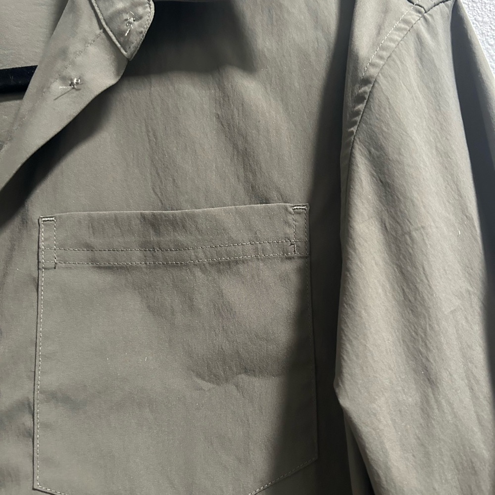 Athleta Olive Button-Down Shirt - image 8